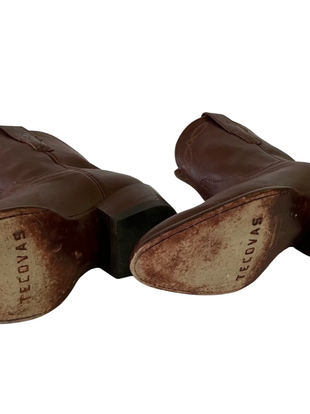 Tecovas Brown Leather Western Ankle Boots-Penny Boot - Picture 4 of 9